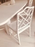 Eetkamerstoelen wit - chippendale faux bamboo, Huis en Inrichting, Tafels | Sidetables, Ophalen, Gebruikt, Hollywood regency, 25 tot 50 cm