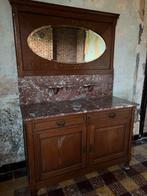 Antieke Spiegelkast met Marmeren Blad, Antiek en Kunst, Ophalen