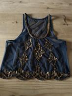 Topje blauw met goude pailletten, maat 36, Kleding | Dames, Tops, Blauw, Ophalen of Verzenden, Zo goed als nieuw, Maat 36 (S)