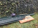 22 meter gaas hekwerk groen met deur, Ophalen, Zo goed als nieuw, IJzer, Gaashekwerk