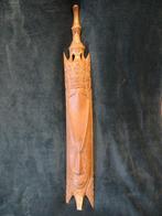 Indisch houten masker Balinees houtsnijwerk 76x11cm, Ophalen of Verzenden