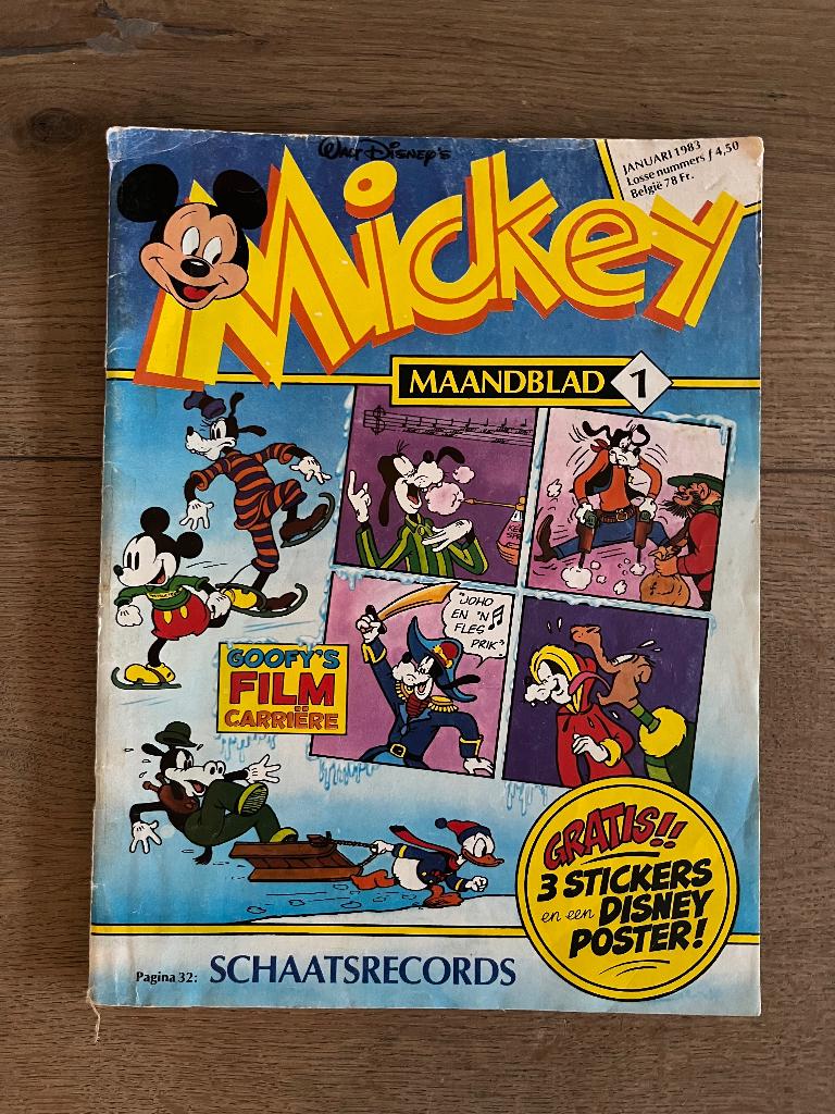 Strip Disney Mickey, januari 1983, Boeken, Gelezen, Ophalen of Verzenden, Walt Disney, Eén stripboek