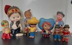 8 vintage indiaan / cowboy / Mexicaan  / rubber / piep / pop, Verzamelen, Ophalen, Gebruikt