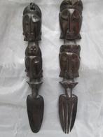 Houten Lepel en Vork Indisch Indonesië ? Houtsnijwerk, Antiek en Kunst, Kunst | Beelden en Houtsnijwerken, Ophalen of Verzenden