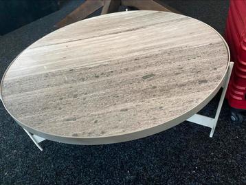 Salontafel echt marmer 80cm metalen frame beschikbaar voor biedingen