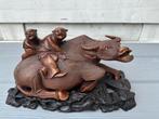 Grote Antieke Chinese  Karbouw op stand 1890-1900, Antiek en Kunst, Ophalen of Verzenden