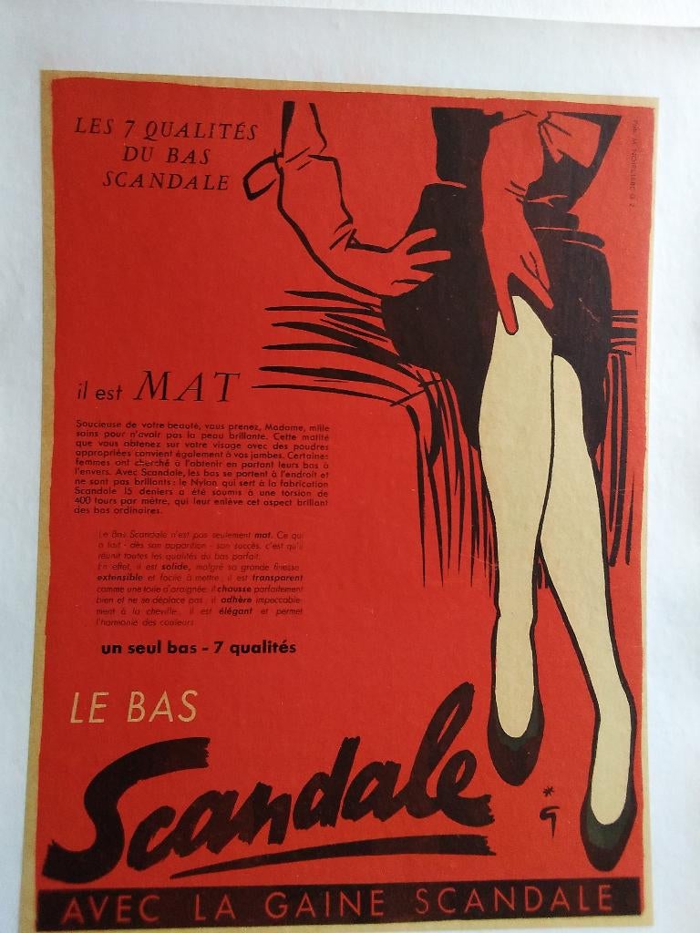 René Gruau   “ Le Bas Scandale - René Gruau 1950 “  , Verzenden