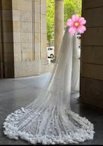 Bruidssluier met Bloemen - 350x300 cm, Ophalen of Verzenden, Gedragen, Wit, Accessoires