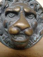 Antieke koperen deurknop leeuwenkop, Antiek en Kunst, Antiek | Koper en Brons, Koper, Verzenden