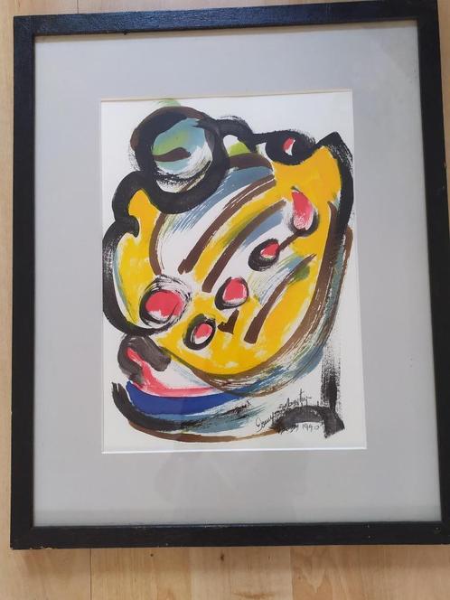 Schilderij in de stijl van Joan Miró – kleurrijk en abstract, Antiek en Kunst, Kunst | Schilderijen | Abstract, Ophalen