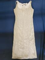 J27. nieuw. mooie beige glitter jurk maat 34, Beige, Nieuw, Ophalen of Verzenden, Knielengte