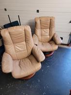 2x lederen Stressless Mayfair fauteuils maat M, Huis en Inrichting, Fauteuils, Leer, Ophalen of Verzenden, Zo goed als nieuw, Stressless