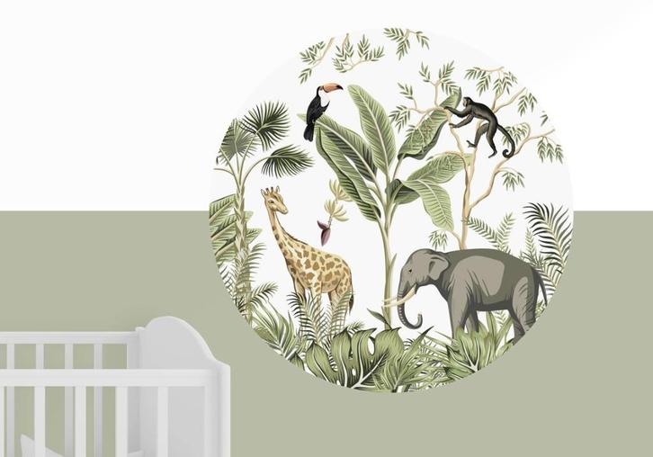 Muurcirkel jungle dieren voor de kinderkamer of babykamer, Kinderen en Baby's, Kinderkamer | Inrichting en Decoratie, Nieuw, Wanddecoratie