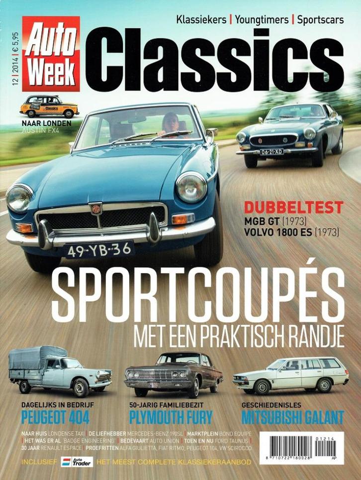 Autoweek Classics 2014 nr. 12 (o.a. MGB GT & Volvo 1800 ES), Boeken, Auto's | Folders en Tijdschriften, Gelezen, Algemeen, Verzenden