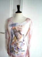 NIEUW __ roze MALVIN top met print en studs mt. 38, Kleding | Dames, Maat 38/40 (M), Nieuw, Lange mouw, Roze