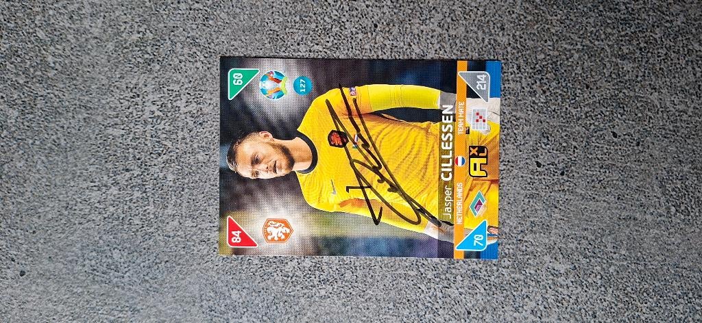 Panini trading card + handtekening Jasper Cillessen Ajax NEC, Ophalen of Verzenden, Nieuw, Ajax, Spelerskaart
