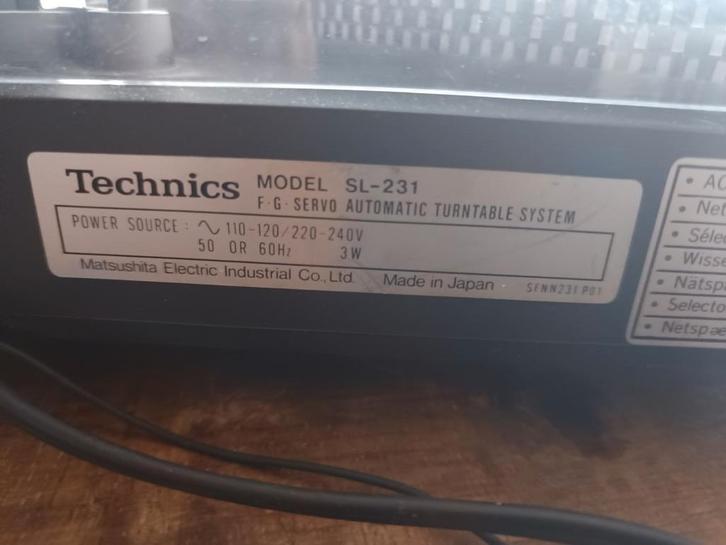 Technics draaitafel SL 231, Audio, Tv en Foto, Platenspelers, Gebruikt, Technics, Ophalen
