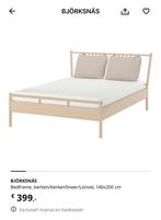 IKEA Björksnäs bed 140x200 cm, Huis en Inrichting, Ophalen, Beige, Tweepersoons, 140 cm