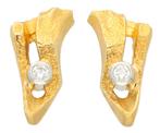 Rare lapponia diamond earings 18k gold, Ophalen of Verzenden, Zo goed als nieuw, Goud