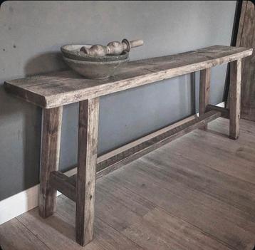 ~Stoer Sober Landelijk Houten Bankje~ beschikbaar voor biedingen
