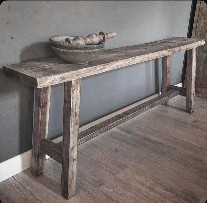 ~Stoer Sober Landelijk Houten Bankje~, Huis en Inrichting, Woonaccessoires | Overige, Nieuw, Ophalen of Verzenden
