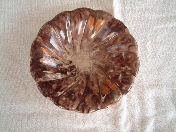 Gave antieke schaal bruin beige oranje nr.3 jasba?, Verzamelen, Overige Verzamelen, Gebruikt, Ophalen of Verzenden