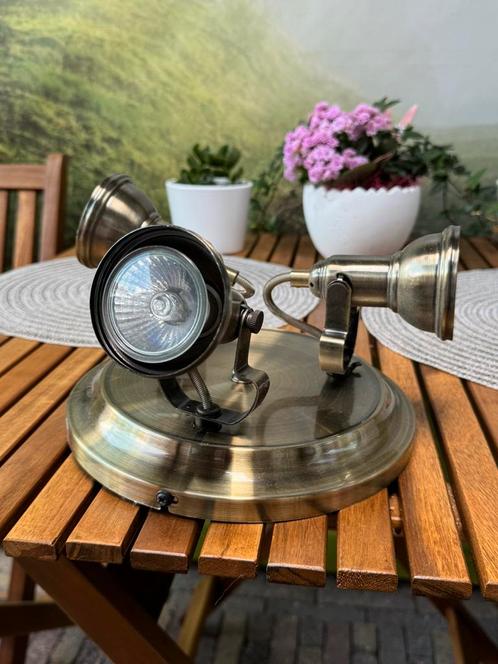 Plafondspot 3-lichts – metaal, verstelbaar GU10, Huis en Inrichting, Lampen | Spots, Gebruikt, Plafondspot of Wandspot, Led, Ophalen of Verzenden