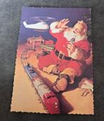 Kerstman speelt met soeelgoedtrein en drinkt Coca-Cola, Verzenden, 1960 tot 1980, Ongelopen, Feest(dag)