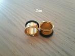 Nieuwe tunnels. Staal. Goud. 1.6, 2, 2.5, 3, 4, 5, 6, 8, 10,, Ophalen of Verzenden, Zo goed als nieuw, Staal, Oor- of Traguspiercing