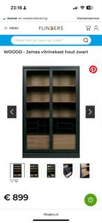 Woood Vitrinekast - Dennenhout - Schuifdeuren, Ophalen, Gebruikt, 100 tot 150 cm, 25 tot 50 cm