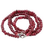 ketting met robijn edelsteen kralen,2x4mm, Sieraden, Tassen en Uiterlijk, Kettingen, Verzenden, Nieuw, Met edelsteen, Rood