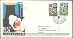 Nederland FDC E32 Met Adres, Europazegels 1957, Ophalen of Verzenden, Beschreven, Nederland