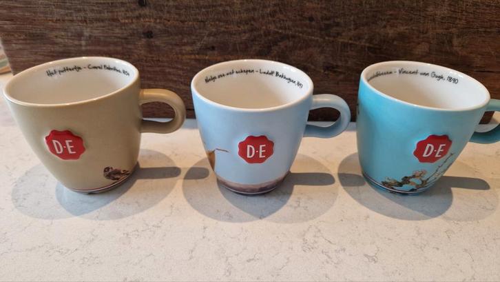 3 prachtige mokken - Douwe Egberts - oude leermeesters, Verzamelen, Overige Verzamelen, Nieuw, Ophalen of Verzenden