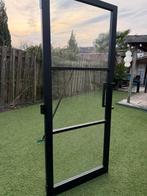 binnendeur met handgreep zwart +glas - zonder slotgat, Doe-het-zelf en Verbouw, Ophalen, 80 tot 100 cm, Binnendeur, 200 tot 215 cm