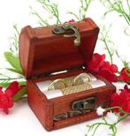 Leuke unieke oud look hutkoffer trouwringen doosje., Ophalen of Verzenden, Nieuw, Versiering, Geboorte of Huwelijk