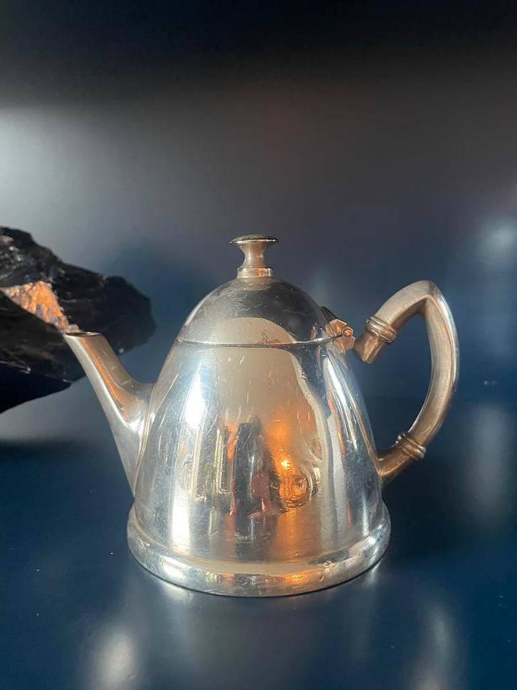 Gero Verzilverd Theepotje, Antiek en Kunst, Antiek | Goud en Zilver, Zilver, Ophalen of Verzenden