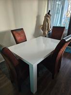 Eethoek met 4 stoelen - Rotterdam, Huis en Inrichting, Tafels | Eettafels, Vierkant, Ophalen of Verzenden, Zo goed als nieuw, Modern