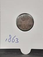 Halve cent 1863 koning Willem III, Postzegels en Munten, Munten | Nederland, Ophalen of Verzenden, Koning Willem III, Overige waardes