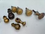 Oude messing onderdelen; knopjes, haakjes, oogjes & diversen, Ophalen, Gebruikt
