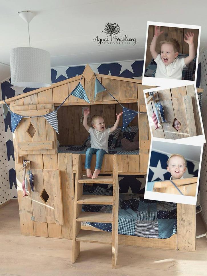 Saartje Prum Droombed - Uniek Kinderbed!, Kinderen en Baby's, Kinderkamer | Stapelbedden en Hoogslapers, Zo goed als nieuw, Hoogslaper