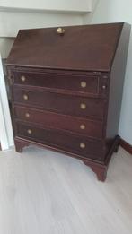 Klassiek Engelse antieke secretaire/klepbureau. Mahoniehout., Ophalen, Gebruikt