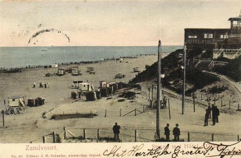 Zandvoort. - Strand met Hotel d Orange - volk - 1903 gelopen, Verzamelen, Ansichtkaarten | Nederland, Gelopen, Noord-Holland, Voor 1920