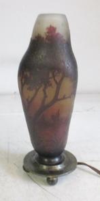 art nouveau acid etched veilleuse lamp landschap Daum Nancy, Verzenden
