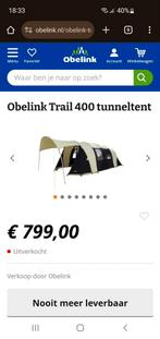 Obelink trail 400 tunneltent, Caravans en Kamperen, Tenten, Ophalen, Gebruikt, Tot en met 4