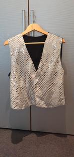 Gilet, zwarte achterkant, zilveren voorkant, dames of heren, Ophalen of Verzenden, Zo goed als nieuw, Carnaval