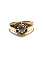 14k gouden ring met een roosdiamant, Ophalen of Verzenden, Goud, Ring, Met edelsteen