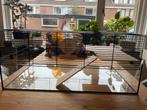 Hamsterhok van glas en tralies met gratis toebehoren, Dieren en Toebehoren, Zo goed als nieuw, 75 tot 110 cm, Ophalen, Minder dan 60 cm