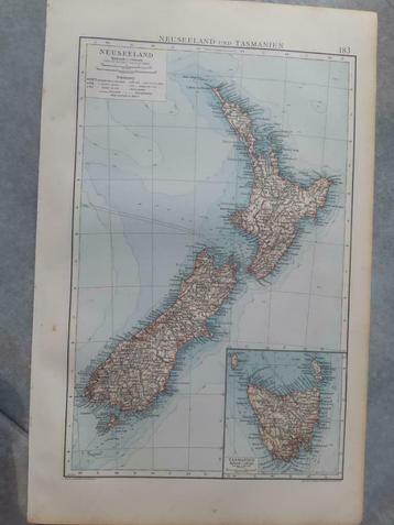 183 / Nieuw Zeeland en Tasmanië Litho uit 1899 beschikbaar voor biedingen
