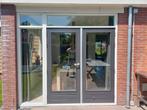 Dubbele openslaande deuren + kozijn. Hardhout, dubbelglas,, Ophalen, Deurkozijn, Zo goed als nieuw, 150 tot 225 cm