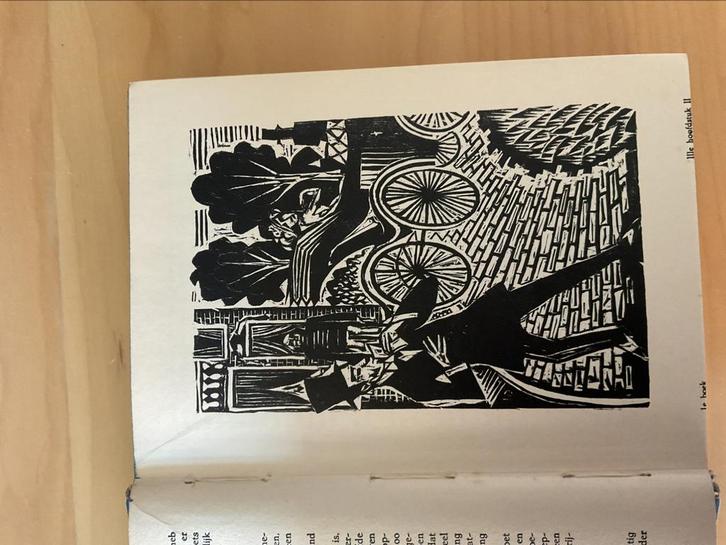 Twee boeken met zeven houtsneden van Johan Dykstra, Antiek en Kunst, Kunst | Etsen en Gravures, Ophalen of Verzenden